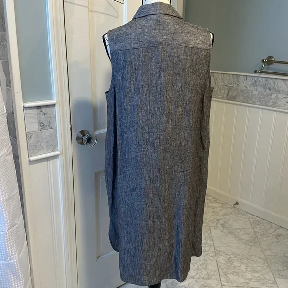 Saks Fifth Ave 100% Linen Summer Beach Dress, Size Large, New With Tags. - Picture 3 of 11